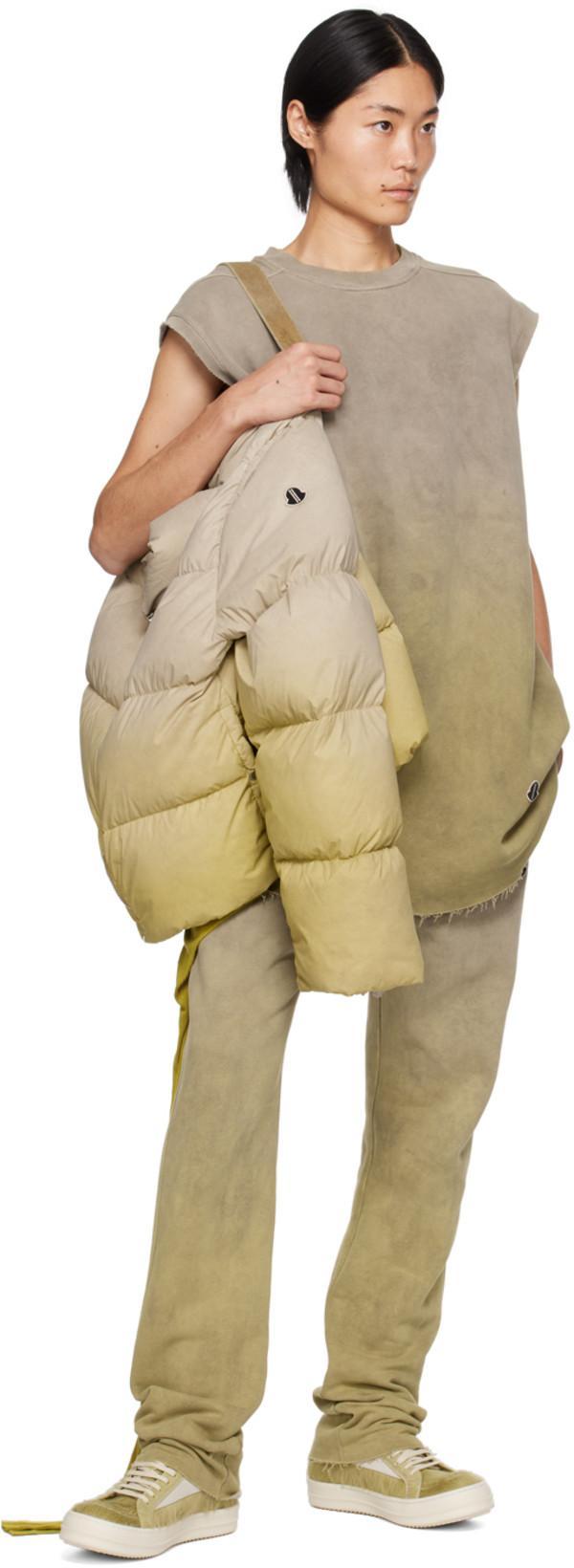 RICK OWENS Moncler +  Taupe & Green Cyclopic Down Jacket In 28d Acid Degrade
