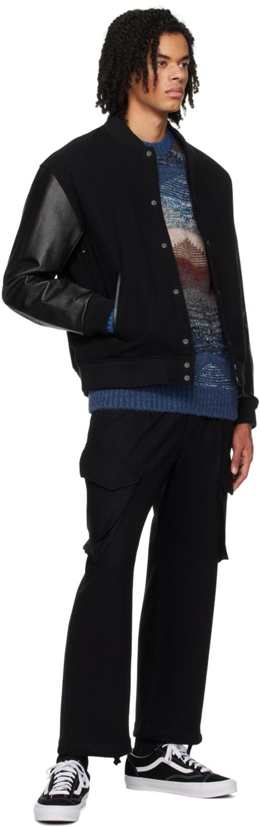 SOPHNET Black Varsity Bomber Jacket
