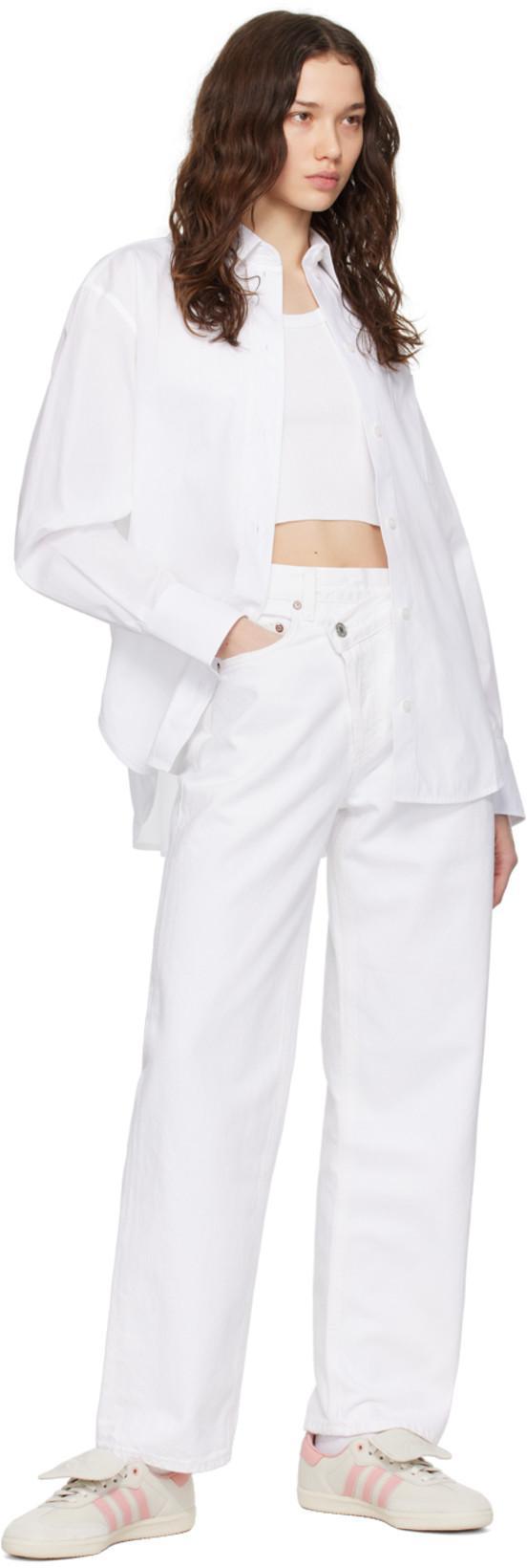 AGOLDE Criss Cross Jeans In Milkshake White