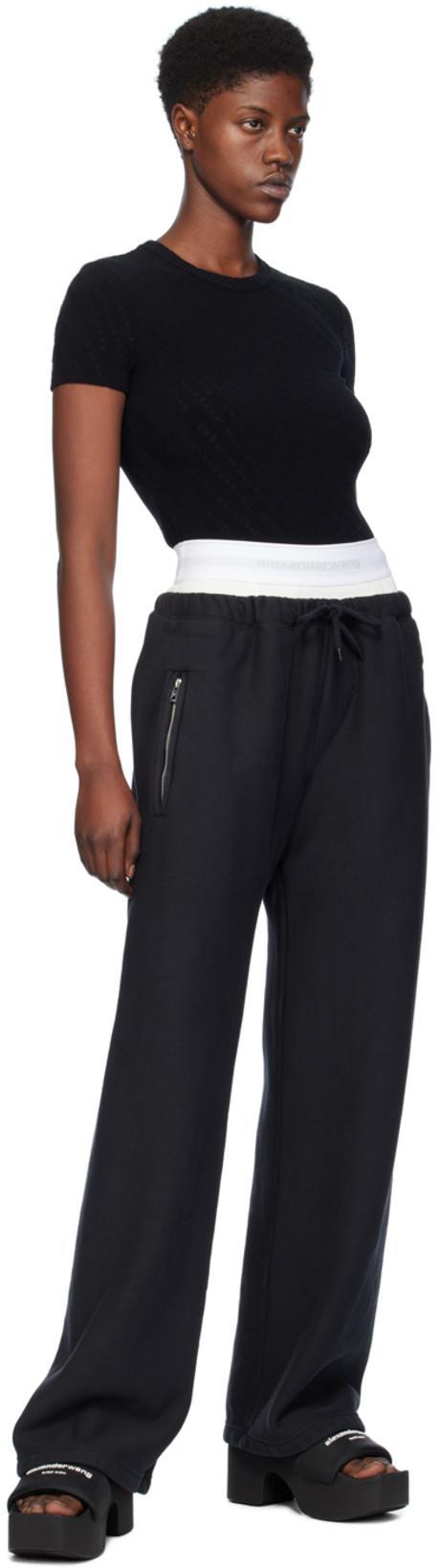 ALEXANDER WANG T T By Alexander Wang Relaxed Black Wide-leg Pants