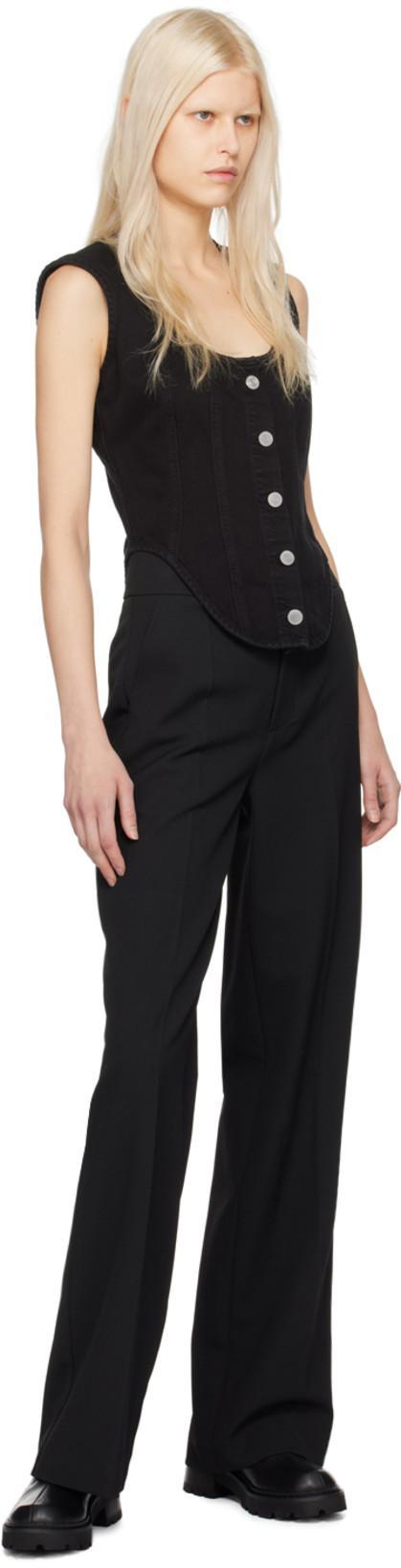 FRAME Black Bustier Tank Top In Scorpio