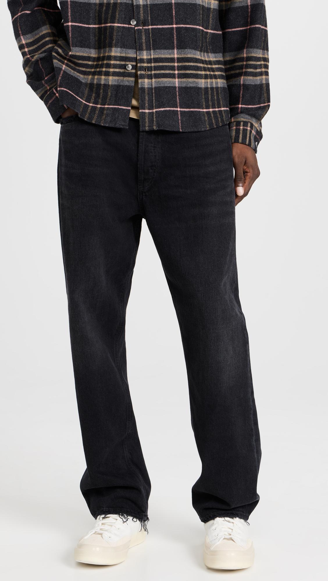 AGOLDE Straight Leg Jeans Belt Loops In Black