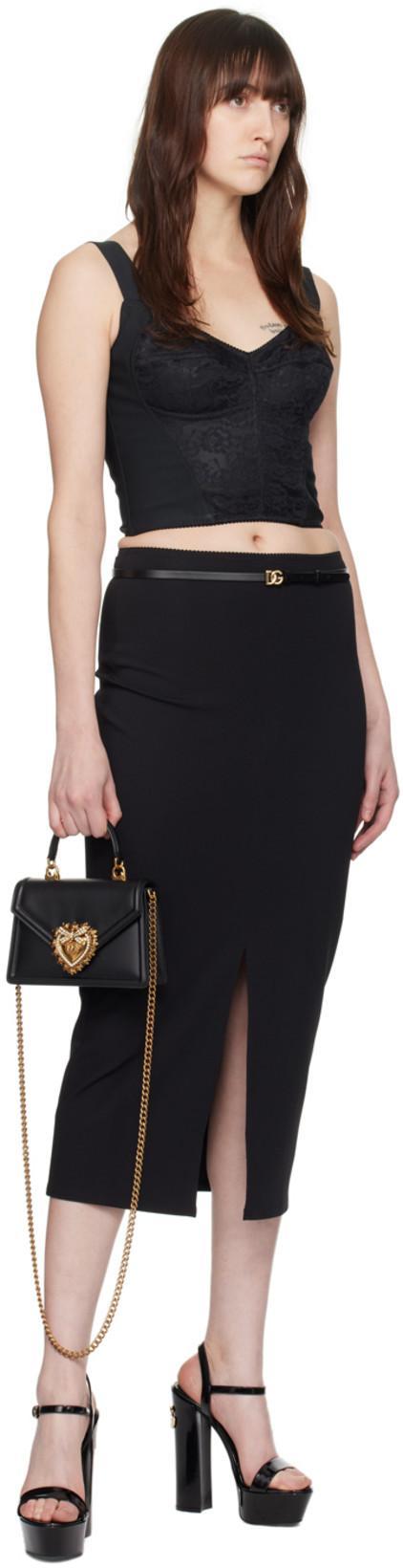 DOLCE & GABBANA Women Devotion Small Leather Handbag In Black