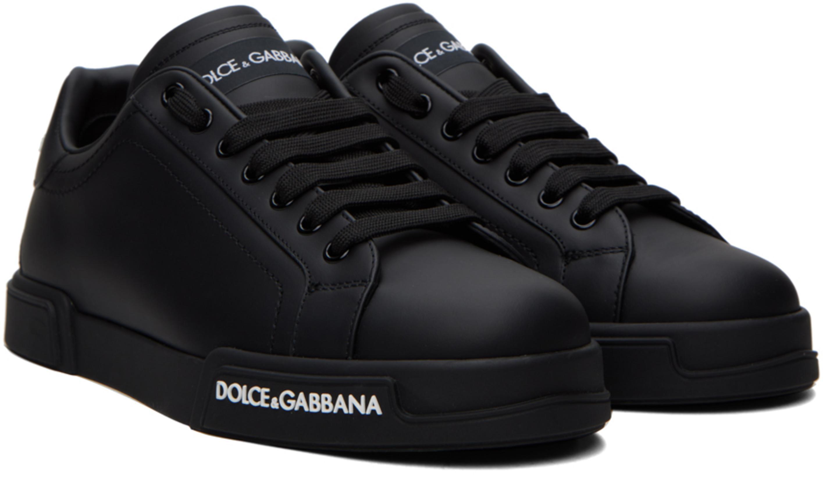 DOLCE & GABBANA Round-toe Low-top Casual Shoes In Black