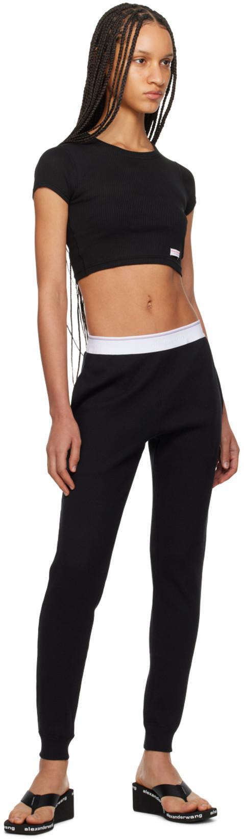 ALEXANDER WANG Square Toe Logo Midsole Wedged Flip Flops In Black