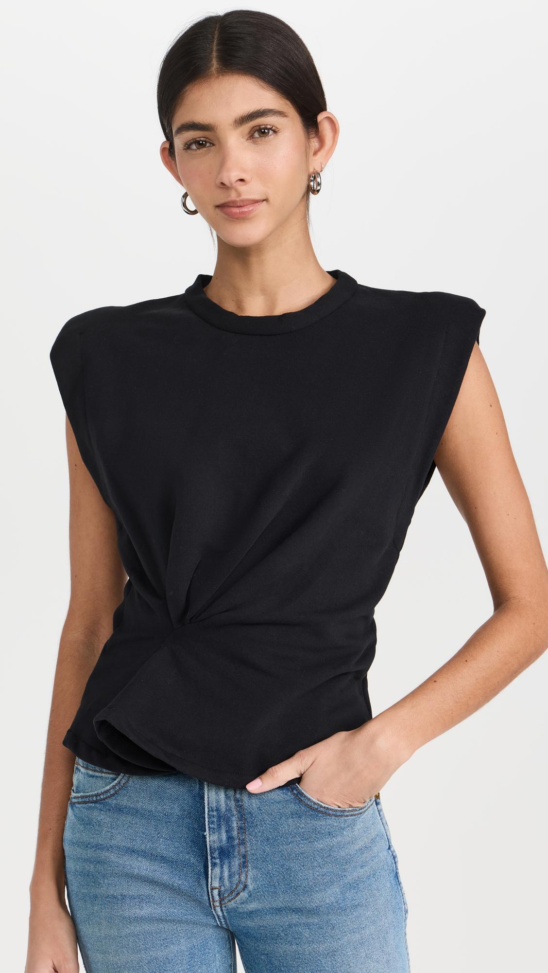 L'AGENCE Ressi Crew Neck T-shirt In Black