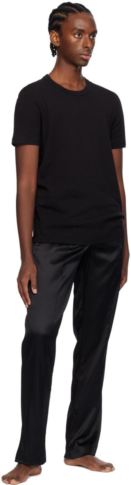 TOM FORD Indigo Blue Cotton T-shirt With Chest Pocket And Crew Neck