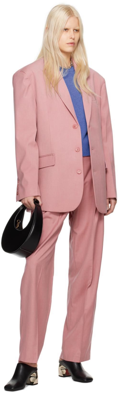 STAUD Crescent Moon-shaped Mini Bag In Polished Black Leather