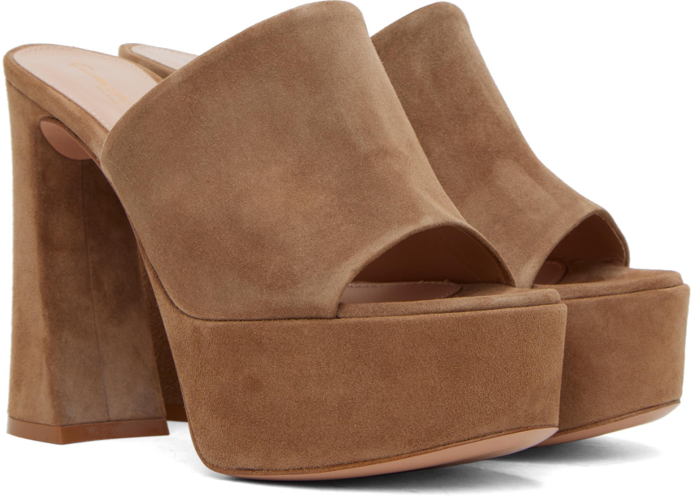 GIANVITO ROSSI Woman Sandals Camel Size 10.5 Leather In Gold