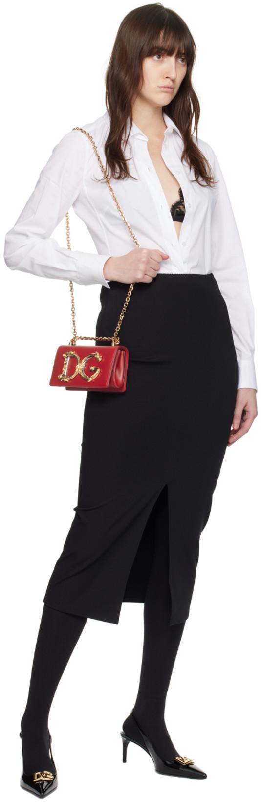DOLCE & GABBANA Dolce&gabbana Black Wool Blend Midi Pencil Skirt