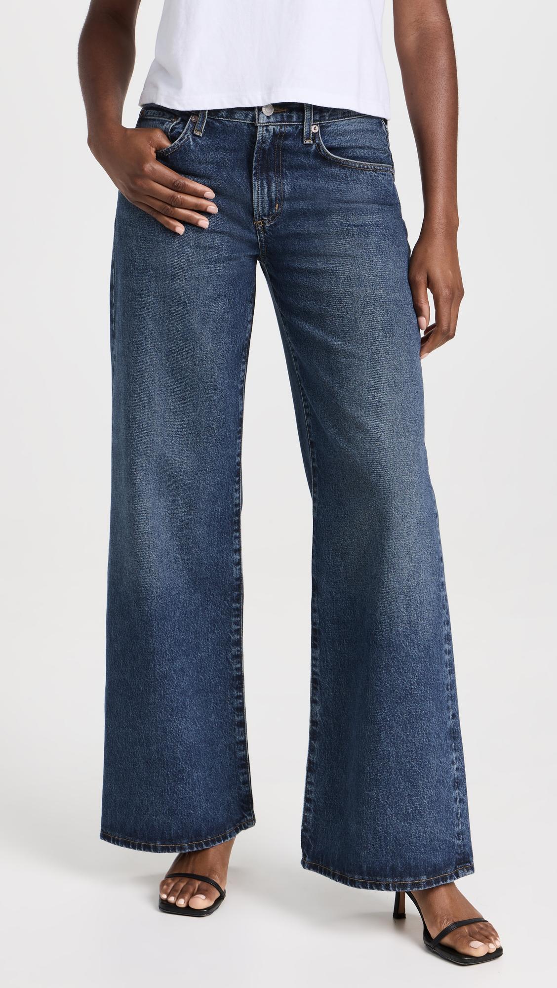 AGOLDE Wide-leg Cargo Jeans Featuring Belt Loops In Black