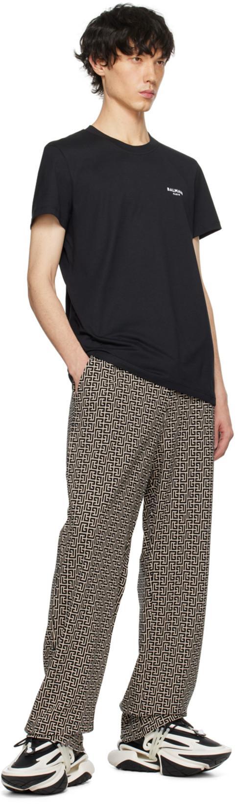 BALMAIN Unicorn Low-top Sneakers In Neoprene And Leather In Black