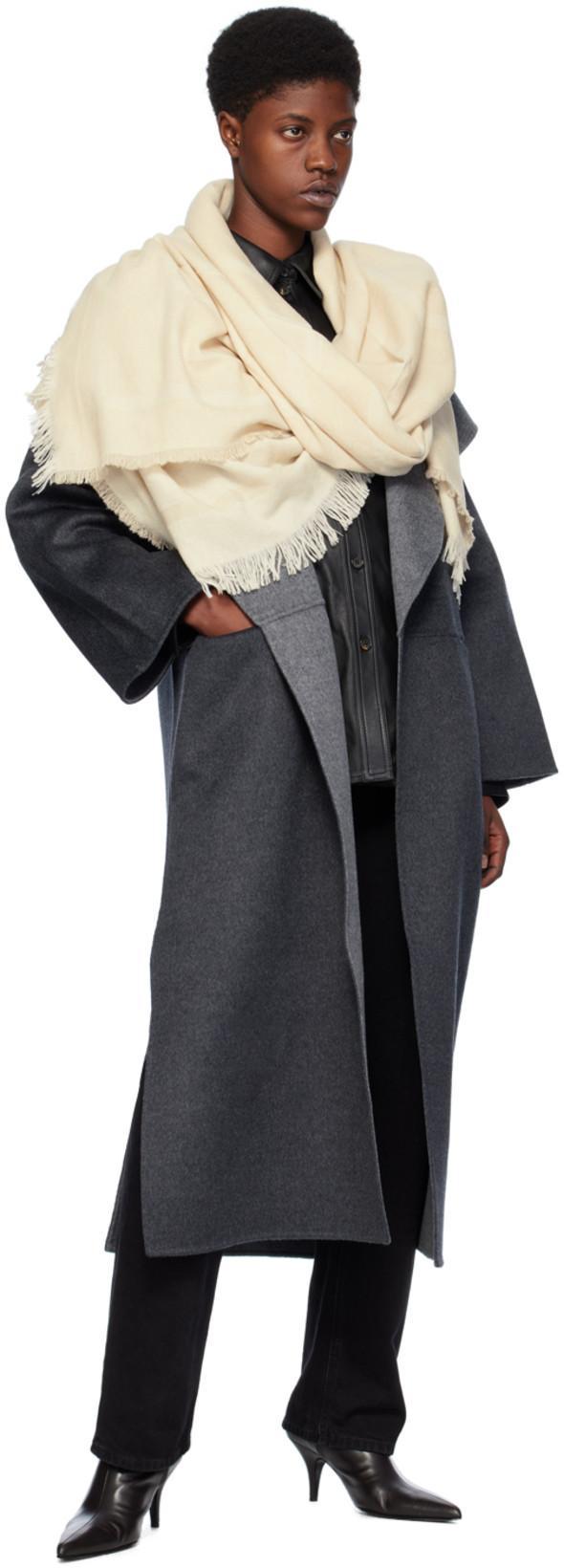 TOTÊME Signature Wool-cashmere Coat In Dark Grey Melange