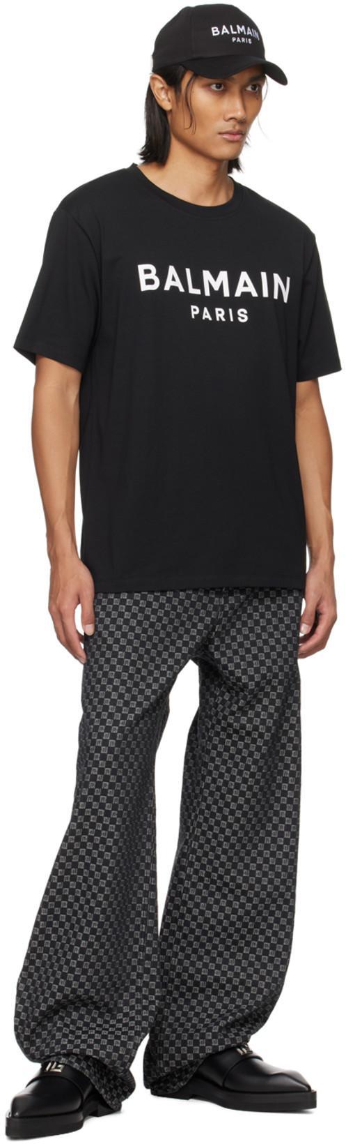 BALMAIN Printed T-shirt - Straight Fit In Black