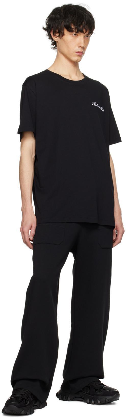 BALMAIN Signature Black Cotton T-shirt