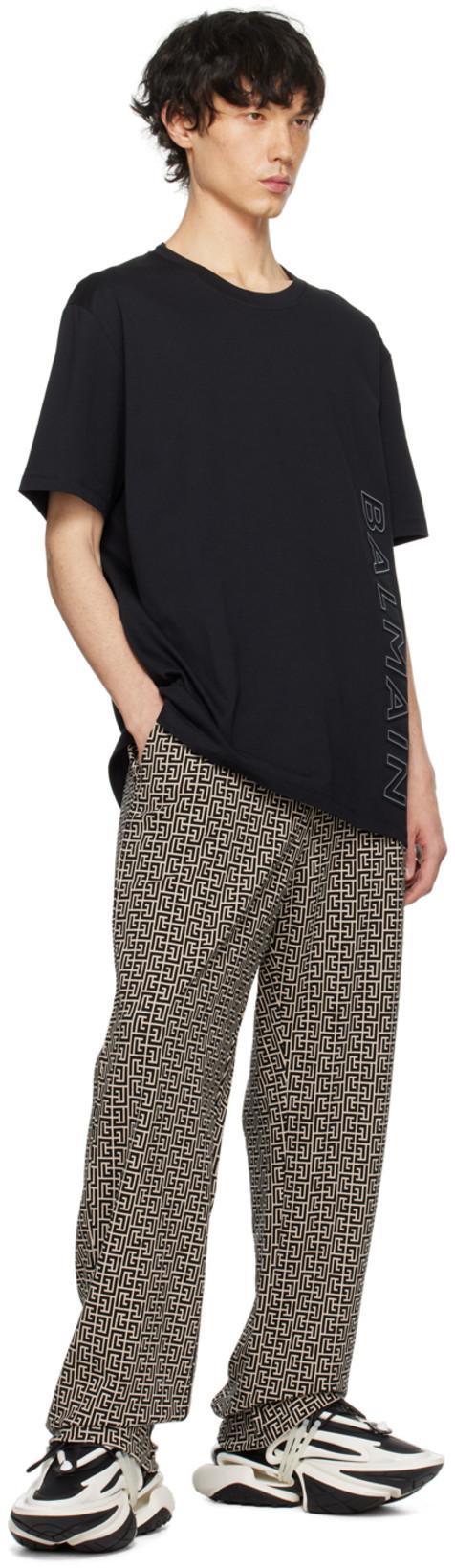 BALMAIN Unicorn Low-top Sneakers In Neoprene And Leather In Black