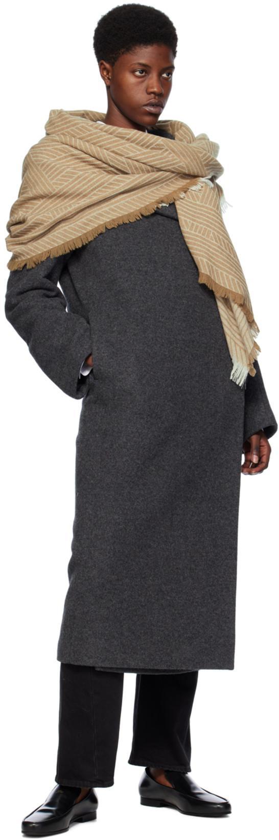 TOTÊME Felt Wrap Coat Dark Grey Melange