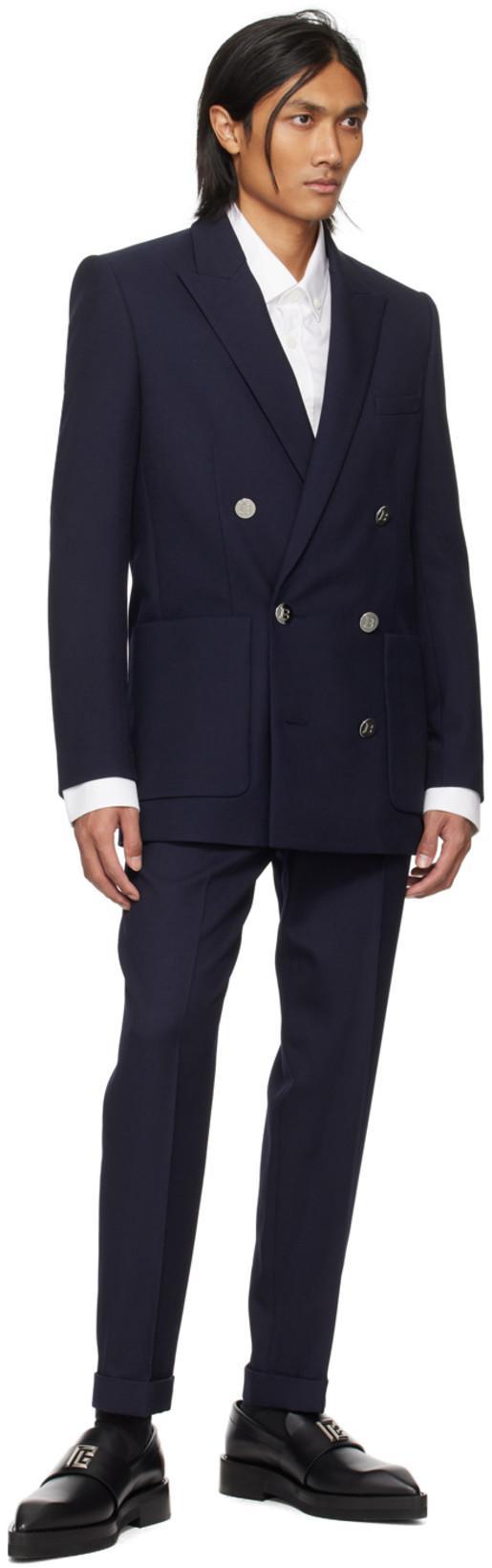 BALMAIN Straight-leg Tailored-cut Trousers In Black