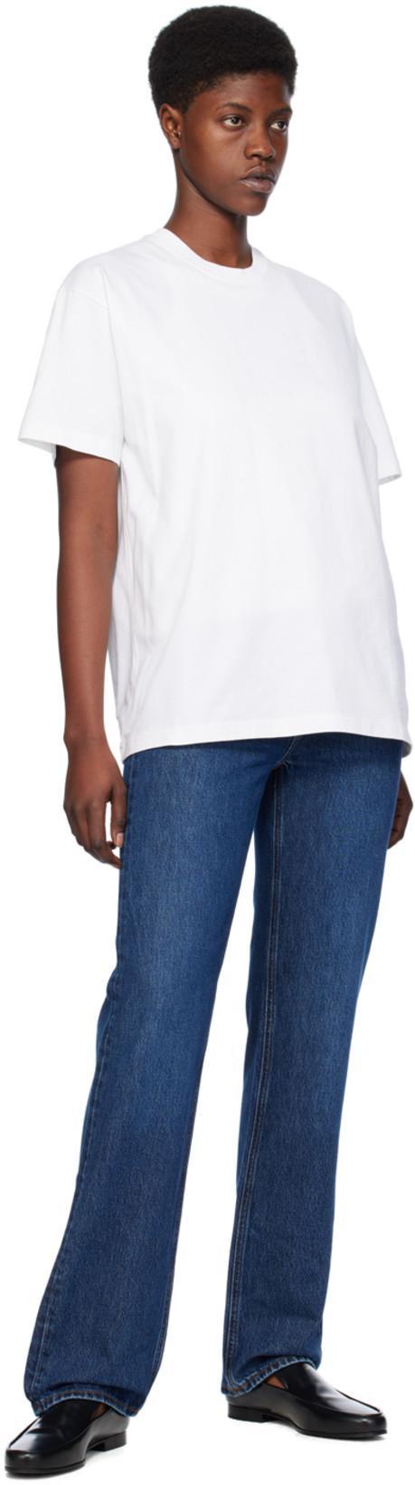 TOTÊME Toteme Monogram Embroidered Curved T Shirt In White