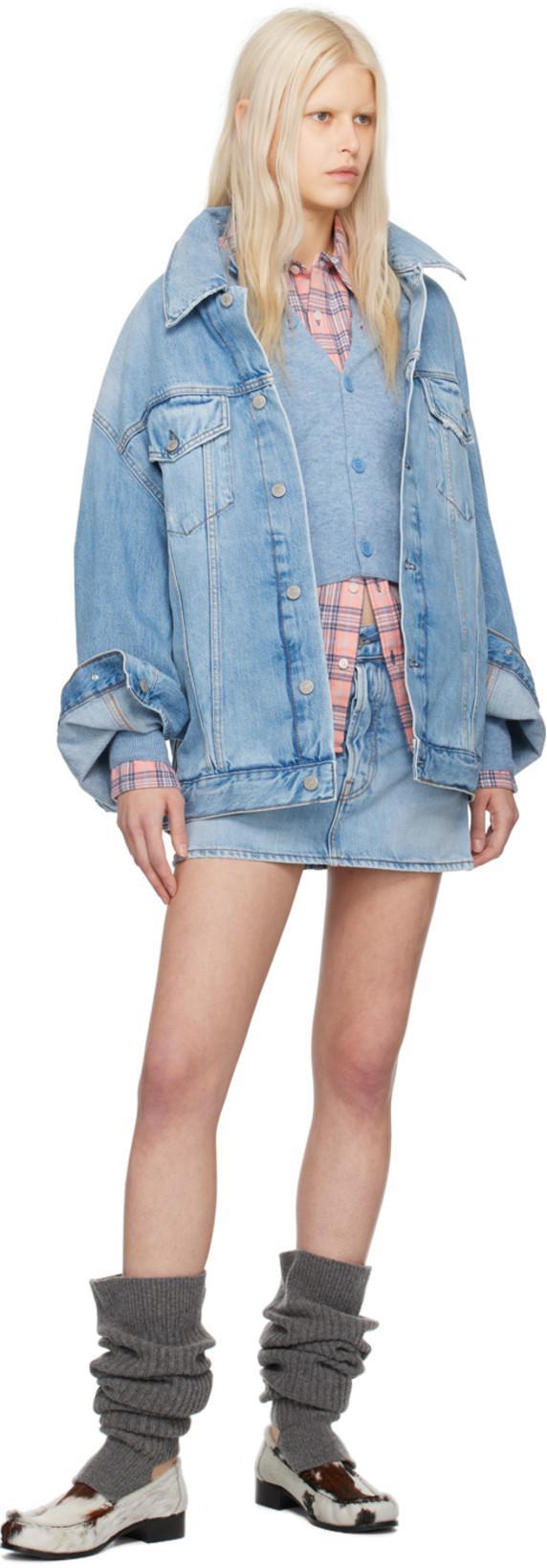 ACNE STUDIOS Denim Mini Skirt In 228 Light Blue