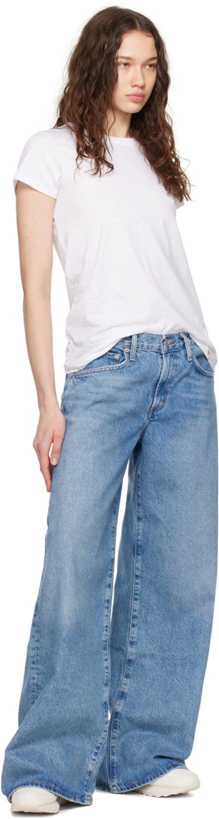 AGOLDE Light Blue Straight Boyfriend Jeans In Denim