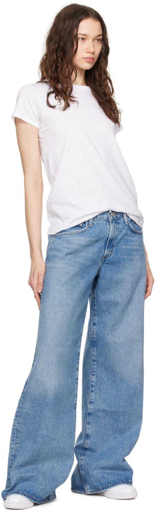AGOLDE Light Blue Straight Boyfriend Jeans In Denim
