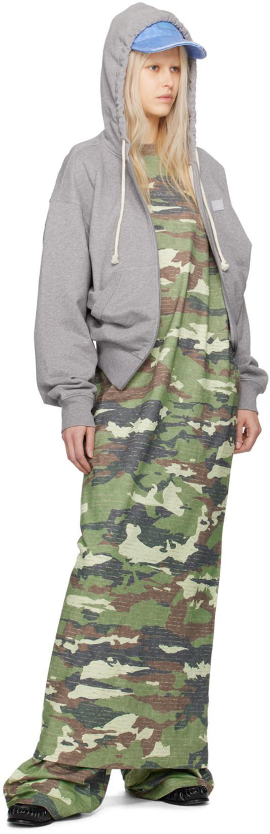 ACNE STUDIOS Khaki Crystal Maxi Dress In Green