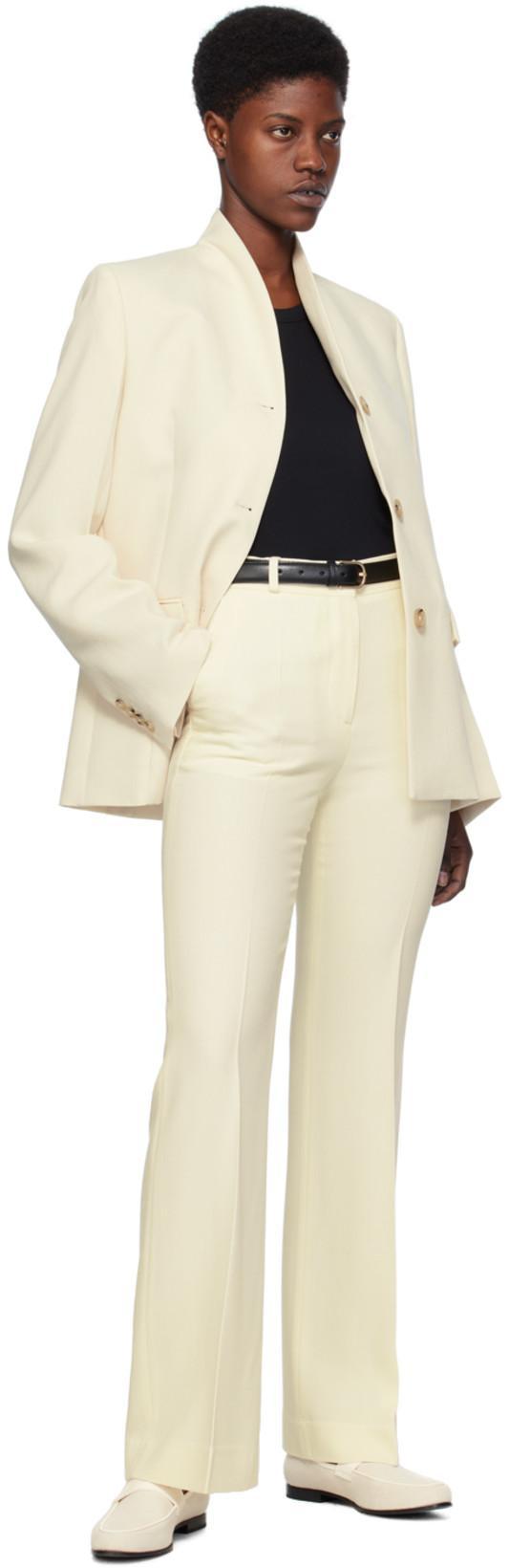 TOTÊME Overlapped Single-breasted Blazer In Beige