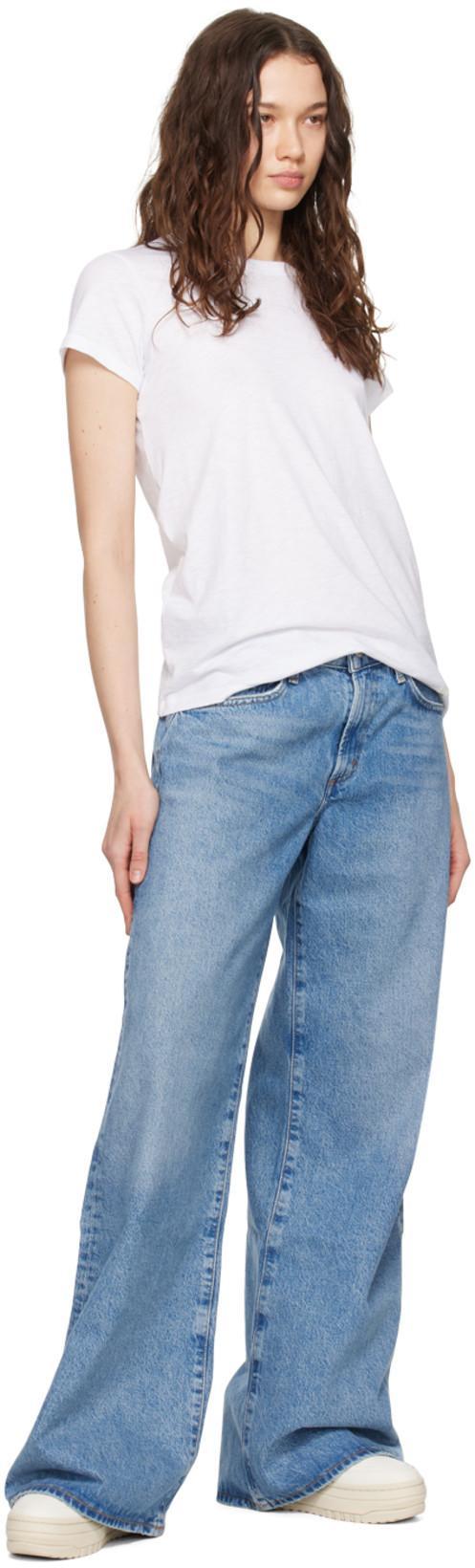 AGOLDE Light Blue Straight Boyfriend Jeans In Denim