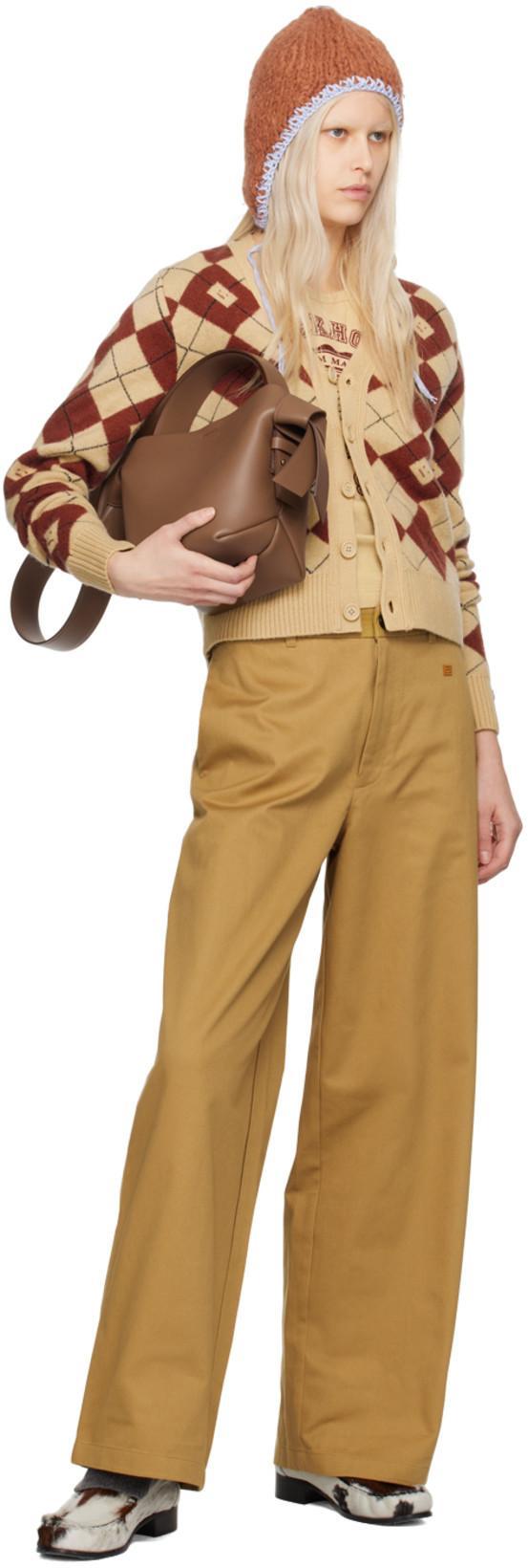 ACNE STUDIOS Musubi Mini Shoulder Bag In Camel Brown