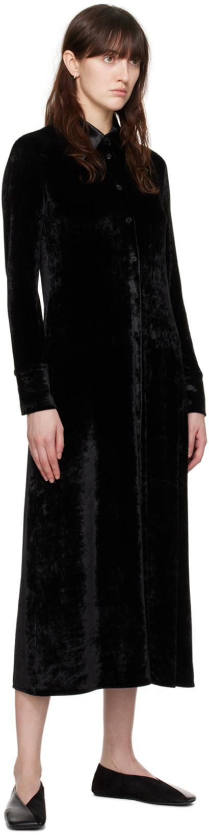 JIL SANDER Black Leather Ballet Flats