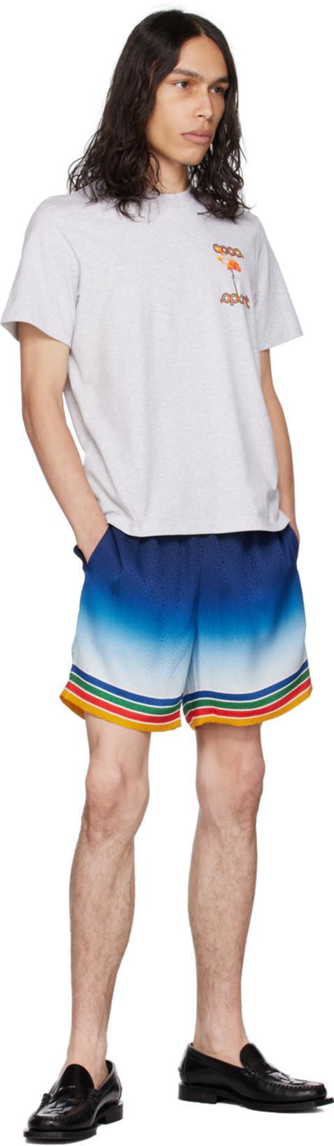 CASABLANCA Men's Degrade Multi-trim Silk Shorts In Studio De Musique