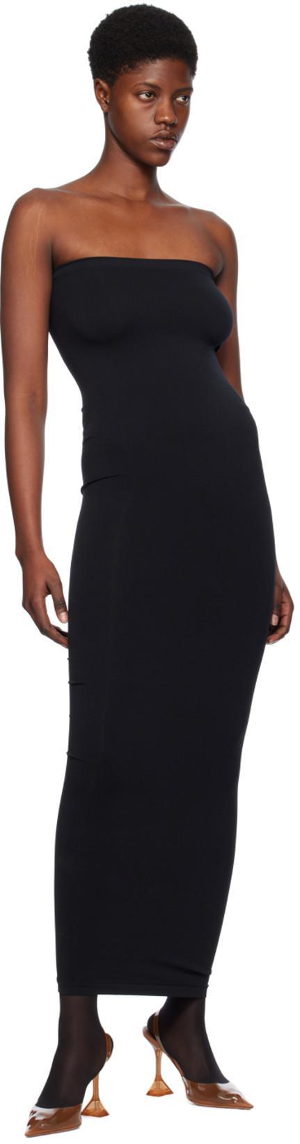 WOLFORD Fatal Cut Out Midi Dress In Black