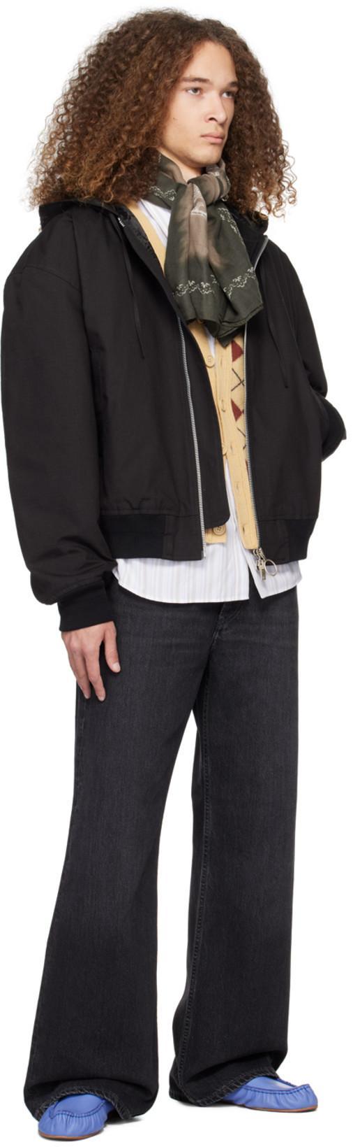 ACNE STUDIOS Black Padded Bomber Jacket In 900 Black