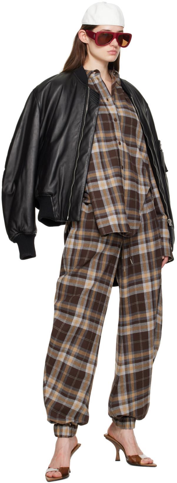 ATTICO Anja Bomber Leather Jacket In Black