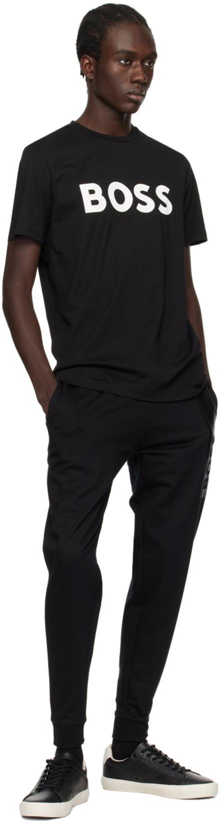 HUGO BOSS Boss Tiburt 354 Logo Print T Shirt In Nero