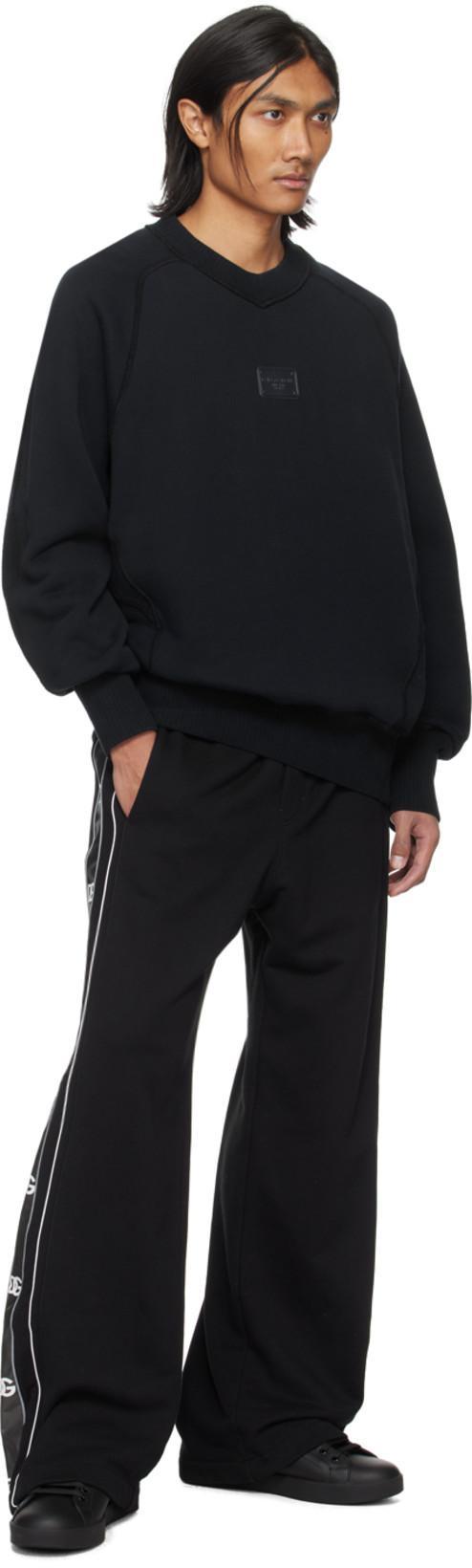 DOLCE & GABBANA Portofino White And Black Leather Sneakers