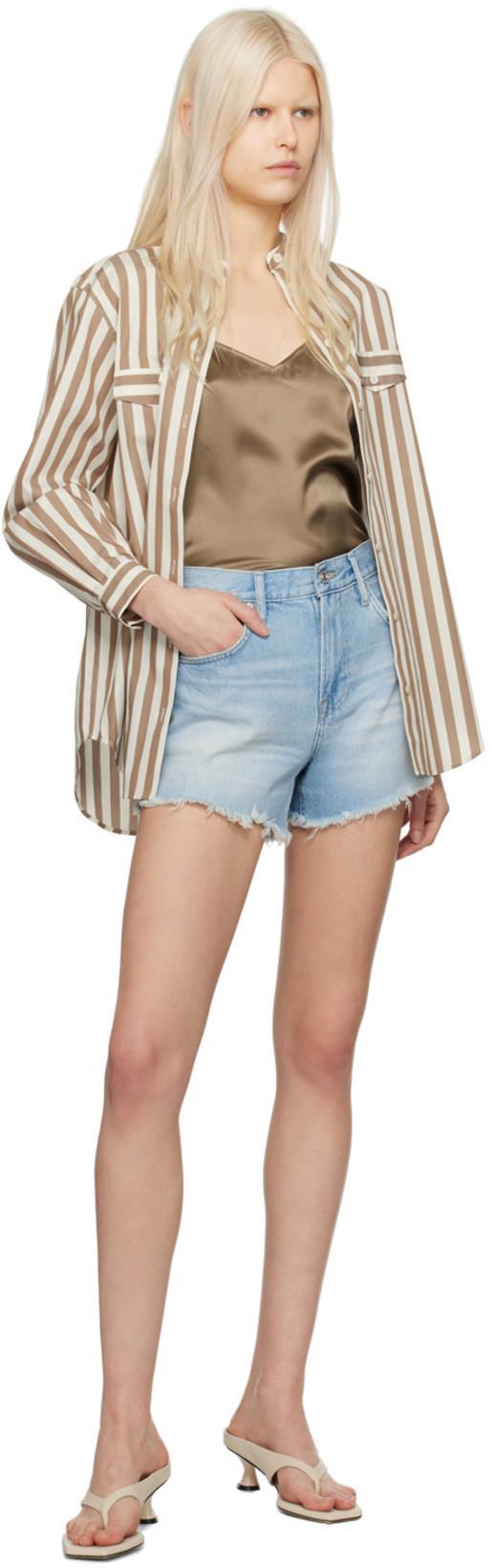 FRAME Le Super High Rossum 2year Destruct Short In Blue