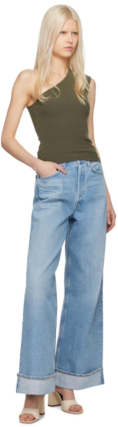 AGOLDE Dame Wide Leg Jeans In Blue