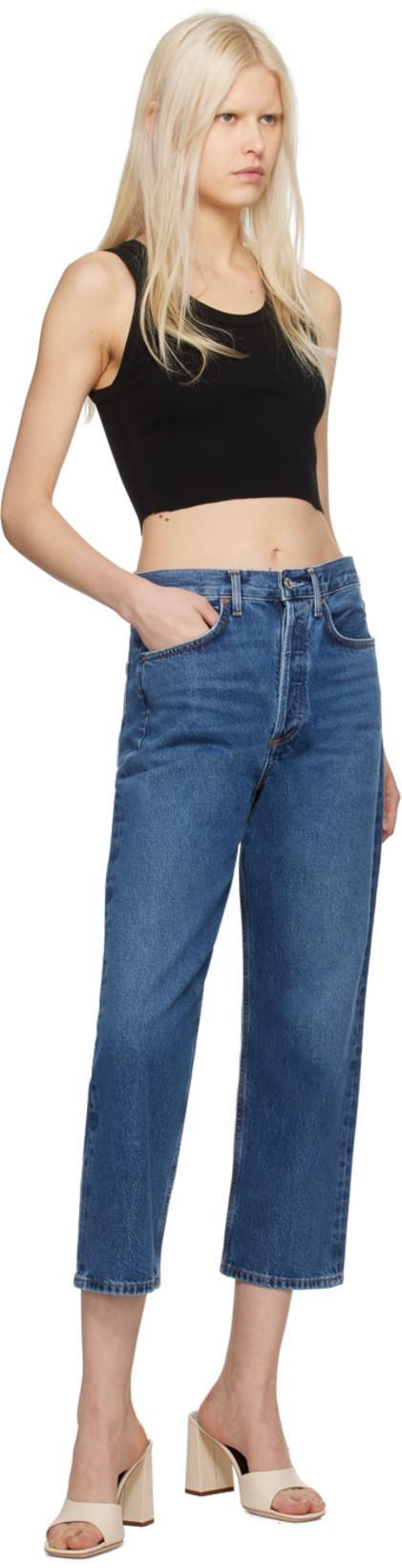 AGOLDE Poppy Ribbed Tank Top In Black