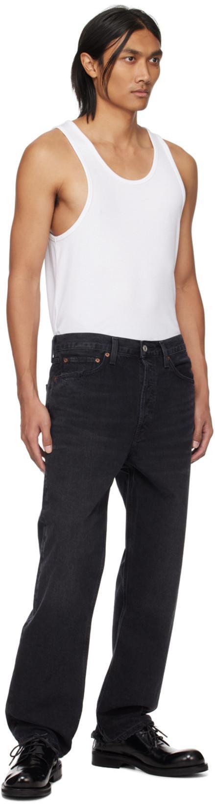 AGOLDE Straight Leg Jeans Belt Loops In Black