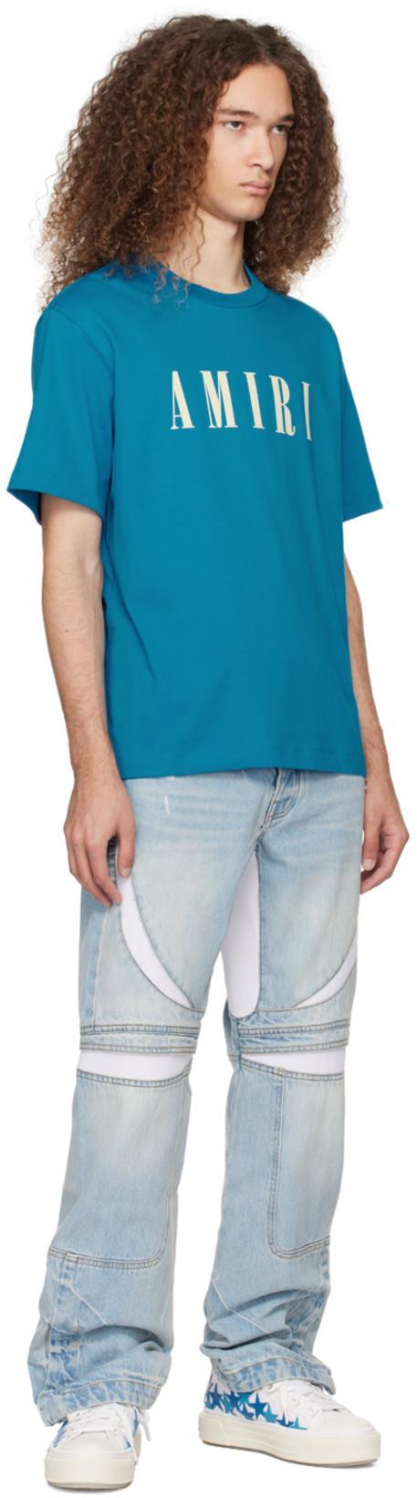 AMIRI Logo Short Sleeved T-shirt In Blue