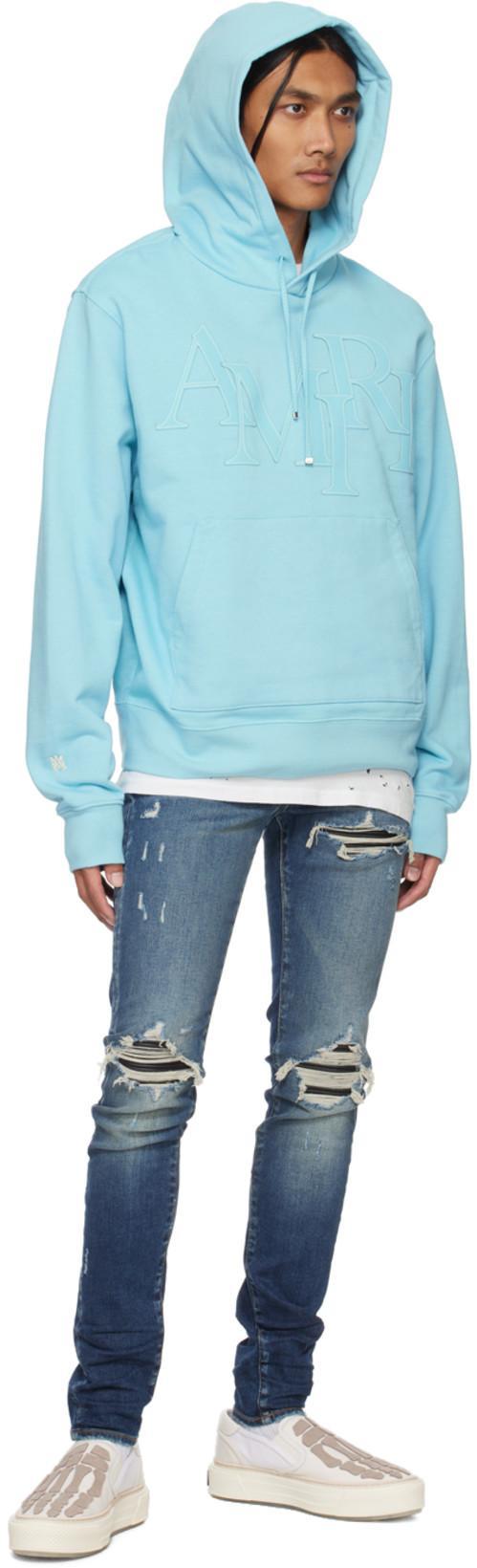 AMIRI Crew Neck Distressed Detailing In White