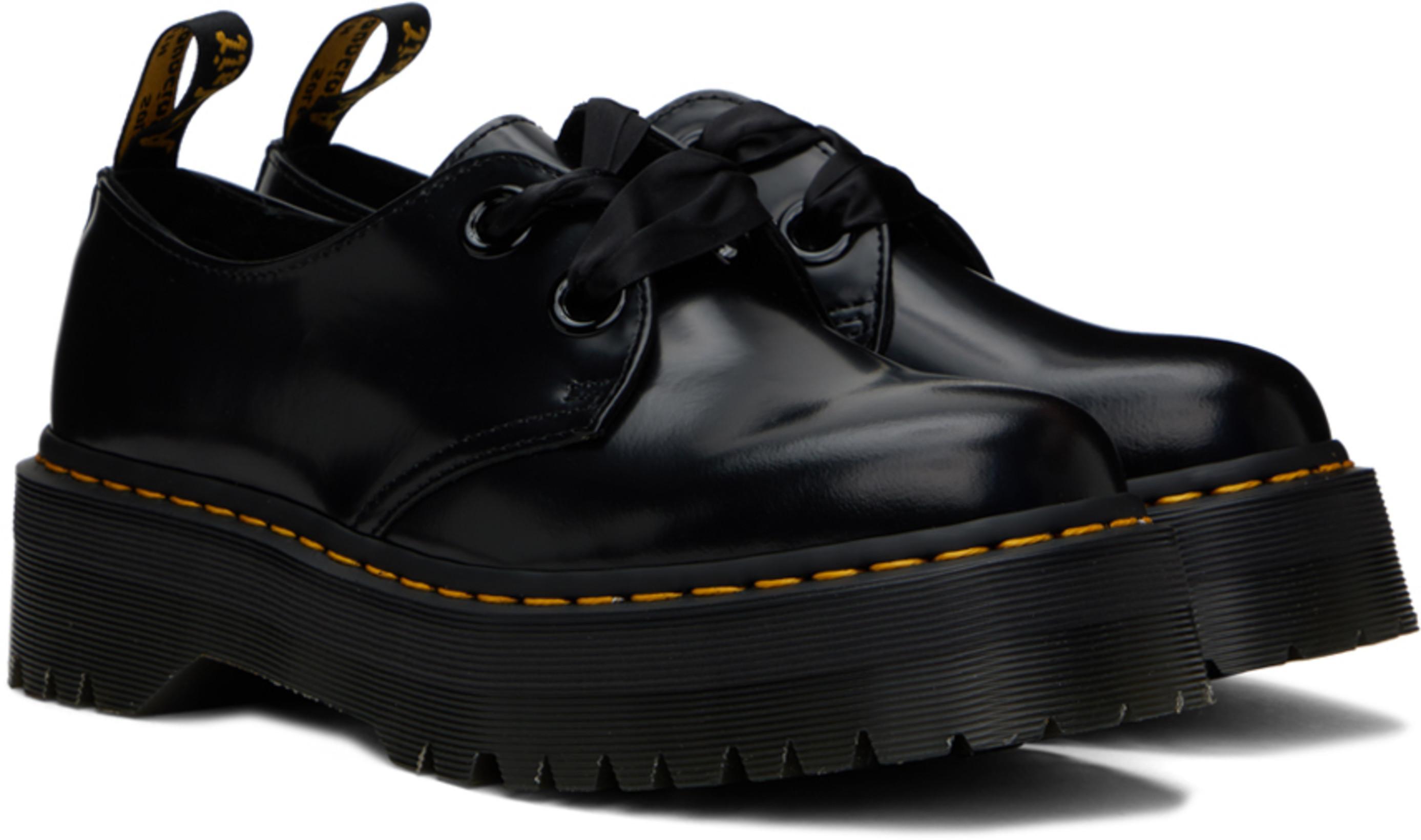 DR. MARTENS Audrick Nappa Leather Platform Shoes In Black