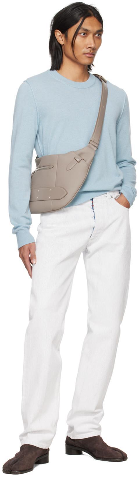 MAISON MARGIELA Beige Suede Tabi Ankle Boots In Neutral