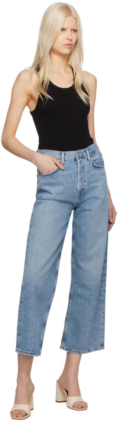 AGOLDE Poppy Ribbed Tank Top In Black