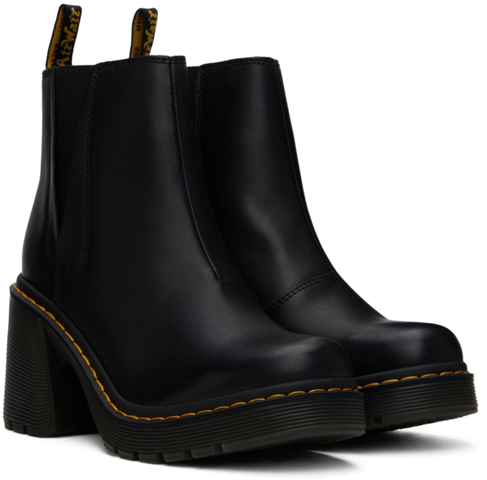 DR. MARTENS Damen Spence Leder Chelsea-stiefel Mit Absatz In Nero