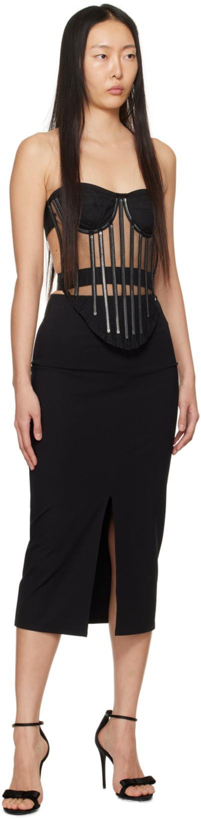 DOLCE & GABBANA Dolce&gabbana Black Wool Blend Midi Pencil Skirt