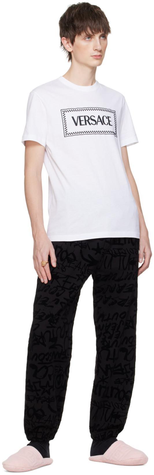 VERSACE Embroidered Logo T-shirt In White