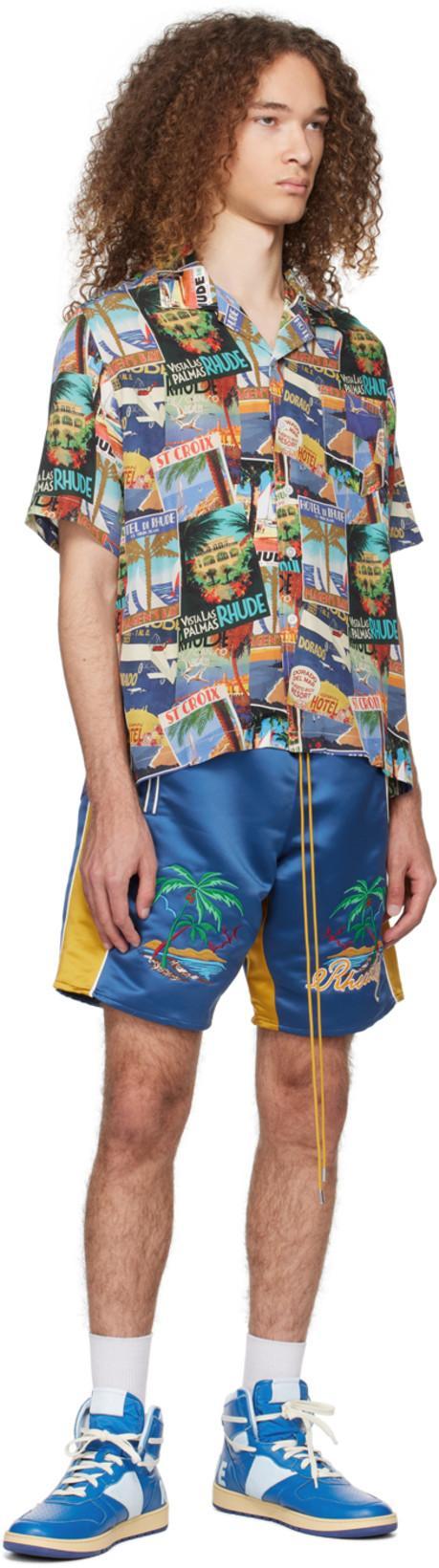 RHUDE Graphic Print T-shirt With Patch Pocket In Multicolour